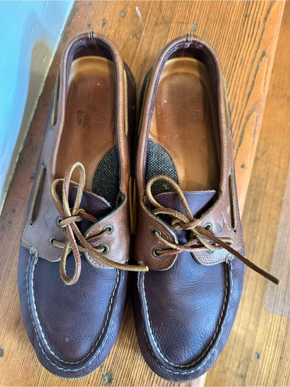 Sperry Men’s Two-Tone Gold Cup Brown Leather Boat Shoes